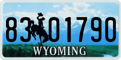 WY license plate 8301790