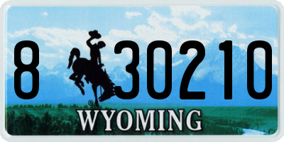 WY license plate 830210