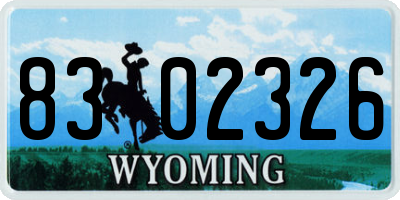 WY license plate 8302326