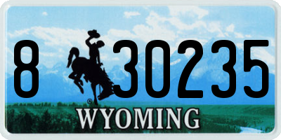WY license plate 830235