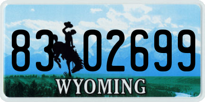 WY license plate 8302699
