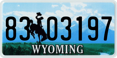 WY license plate 8303197
