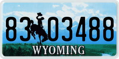 WY license plate 8303488