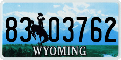 WY license plate 8303762