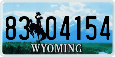 WY license plate 8304154