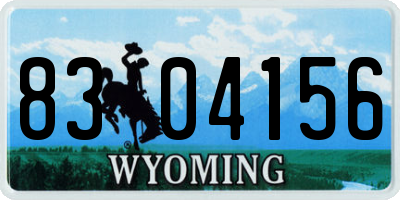 WY license plate 8304156