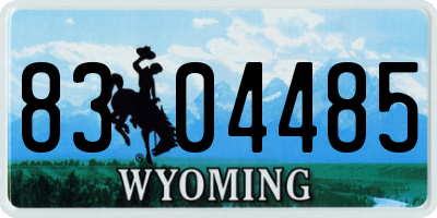 WY license plate 8304485