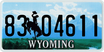 WY license plate 8304611
