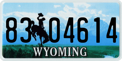 WY license plate 8304614