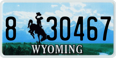 WY license plate 830467