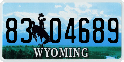 WY license plate 8304689