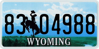 WY license plate 8304988