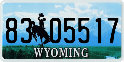 WY license plate 8305517