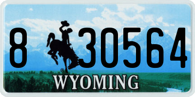 WY license plate 830564