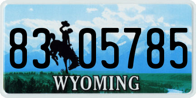 WY license plate 8305785