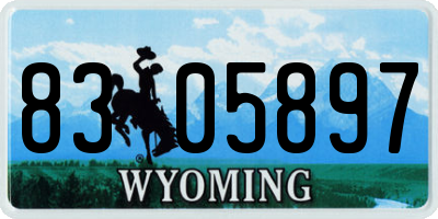WY license plate 8305897