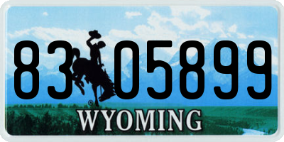 WY license plate 8305899