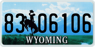 WY license plate 8306106