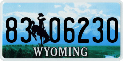 WY license plate 8306230