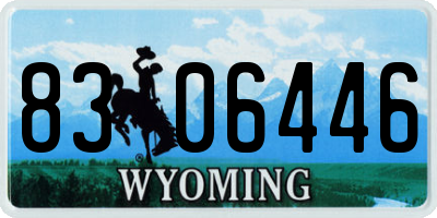 WY license plate 8306446