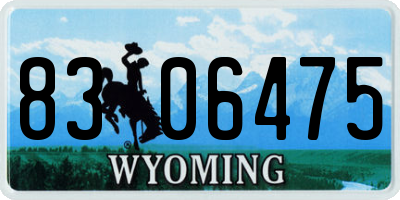 WY license plate 8306475