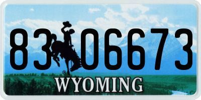 WY license plate 8306673