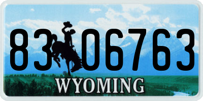 WY license plate 8306763