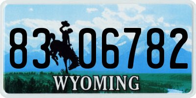 WY license plate 8306782