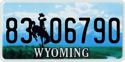 WY license plate 8306790