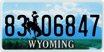 WY license plate 8306847