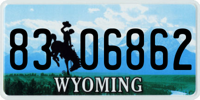 WY license plate 8306862