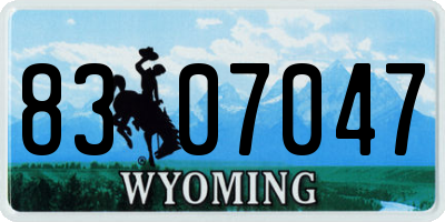 WY license plate 8307047