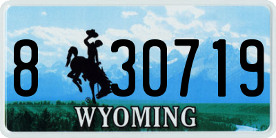 WY license plate 830719