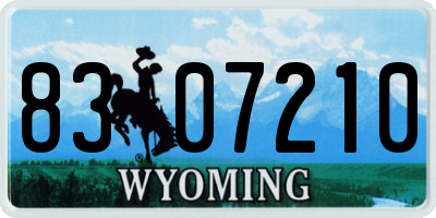 WY license plate 8307210