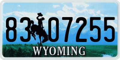 WY license plate 8307255