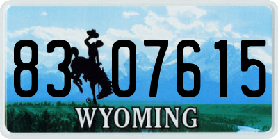 WY license plate 8307615