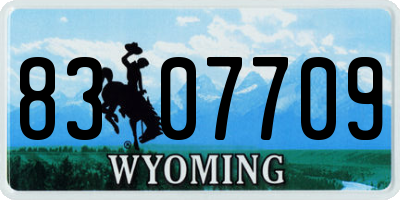 WY license plate 8307709