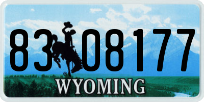 WY license plate 8308177