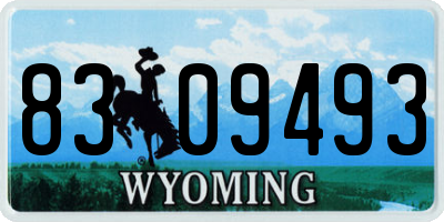 WY license plate 8309493