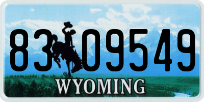 WY license plate 8309549