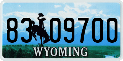 WY license plate 8309700