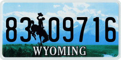 WY license plate 8309716