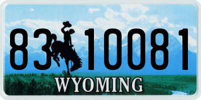 WY license plate 8310081