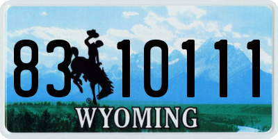 WY license plate 8310111
