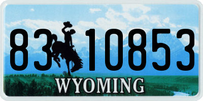 WY license plate 8310853