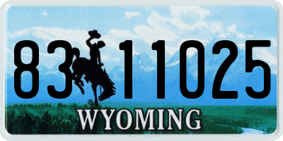 WY license plate 8311025
