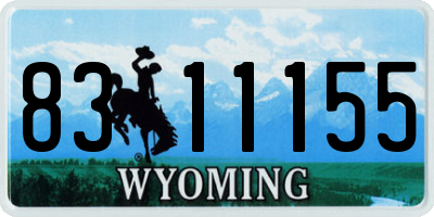 WY license plate 8311155