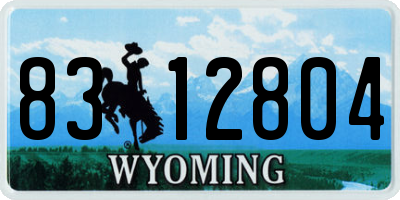 WY license plate 8312804