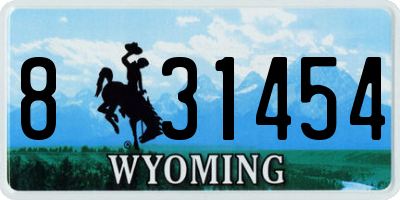 WY license plate 831454