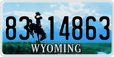 WY license plate 8314863